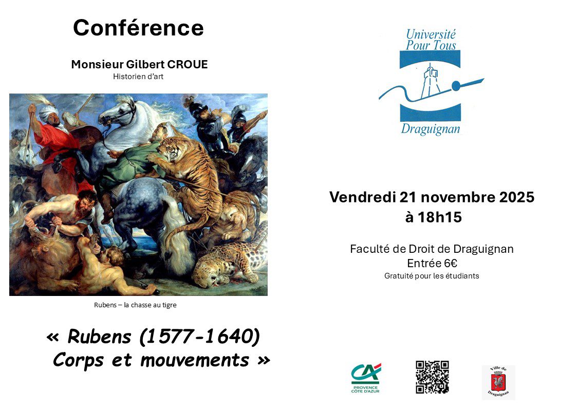 Conférence UPT « Rubens (1577-1640) Corps et mouvements »